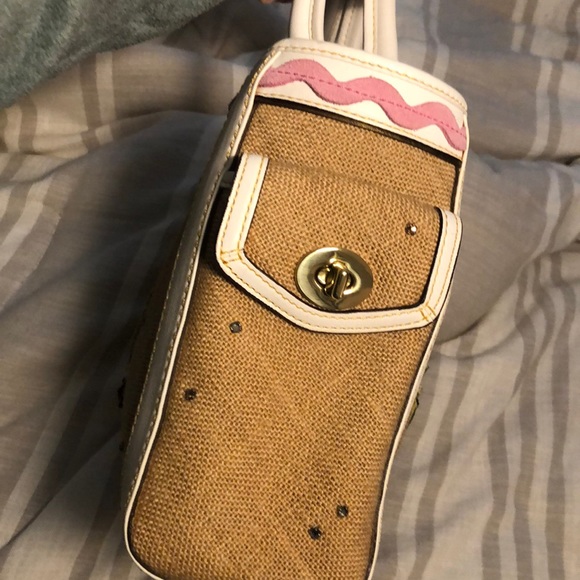 Coach Vintage Burlap Embroidered Bag EUC - Picture 4 of 8